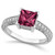 Princess-Cut Pink Tourmaline Diamond Engagement Ring