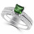 Princess Green Tourmaline Diamond Engagement Ring Set