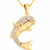 Diamond Fish Pendant Necklace 14k Yellow Gold