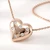 Scattered Diamond Heart Pendant Necklace Solid 14k Rose Gold
