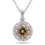 Champagne Diamond Pendant 18k White Gold