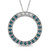 Blue and White Diamond Circle Necklace Pendant