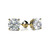 1 Carat Round Diamond Classic 4-Prong Stud Earrings Yellow Gold