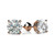 Two Carat Natural Diamond Classic 4-Prong Stud Earrings 14k Rose Gold