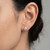 3/4 Carat Natural Diamond Stud Earrings Bezel Style On Model
