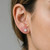 3/4 Carat Natural Diamond Martini-Glass 3-Prong Stud Earrings On Model