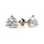 Two Carat Natural Diamond 3-Prong Stud Earrings Martini-Glass Style 14k Rose Gold