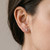 Half Carat Natural Princess-Cut Diamond Classic Stud Earrings On Model