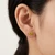 Orange Diamond Stud Earrings 14k White Gold 8-Prong Design On Model
