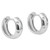 Scattered Diamond Hoop Huggie Earrings Polished 14k White Gold Angle