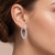 Diamond Inside Out Antique Hoop Earrings 14k White Gold On Model