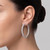 Large In-Out Inside-Out Five Carat Diamond Hoop Earrings On Model