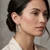 Oval Inside-Out Diamond Hoop Earrings 14k White Gold On Model