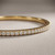3 Carat Fine Diamond Eternity Bangle Slip On Bracelet 14k Yellow Gold Closeup