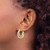 Two-Tone Twist Hoop Puffed Earrings 14k Gold on Model