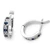 Blue Sapphire Diamond 14k White Gold Hoop Earrings