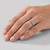 Alternating Blue And White Diamond Anniversary Ring Bridal Wedding Band On Hand