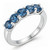 5-Stone Blue Diamond Anniversary Wedding Ring