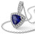 Triangular Tanzanite and Diamond Halo Pendant Necklace 14k Gold
