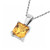 Princess Yellow Citrine Solitaire Pendant Necklace
