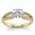 Fine Diamond Engagement Ring Mounting With Split Shank 14k Yellow Gold