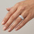 Unique Pyramid Diamond Engagement Ring Setting On Hand