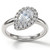 Tilted Pear-Shaped Diamond Halo Engagement Ring Setting
