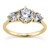 Fancy Three Stone Engagement Ring Mounting Yellow Gold