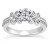 Matching Diamond Flower Engagement Wedding Ring Set Single