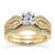 Split Matching Diamond Engagement Wedding Ring Set Yellow Gold