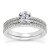 Matching Two Row Diamond Engagement Wedding Ring Set