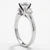 Three-Stone Matching Diamond Engagement Wedding Ring Set Side