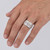 Diamond Unisex Statement Ring Greek Key Design On Man's Hand
