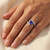 Triangular Cut Tanzanite Diamond Statement Ring On Hand