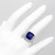 Large Cushion Tanzanite Diamond Vintage Cocktail Ring on Hand