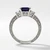 Emerald-Cut Tanzanite and Diamond 3-Stone Engagement Ring Vintage Style Side