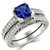 Vintage Style Cushion Cut Tanzanite Engagement Wedding Ring Set