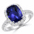 Cushion Cut Tanzanite Diamond Halo Engagement Ring