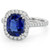 Cushion Cut Tanzanite and Diamond Halo Engagement / Statement Ring Angle