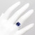 Tanzanite Diamond Halo Engagement Ring Wedding Set on Hand