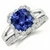 Tanzanite and Diamond Halo Engagement Ring Wedding Set