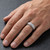 2-Row Pave Diamond Men's Anniversary / Wedding Ring On Hand
