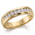 Fine Channel-Set Diamond Wedding Band Men's Solid 14k Gold Ring