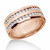 Double Row Channel Set Diamond Men's Wedding Band Rose Gold