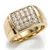 Square One Carat Pave-Set Diamond Men's Statement Ring 14k Yellow Gold