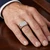Square One Carat Pave-Set Diamond Men's Statement Ring On Hand