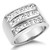 3-Row Channel-Set Men's Princess-Cut Diamond Statement Ring