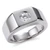 Half Carat Diamond Solitaire Men's Statement Ring