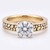 Solitaire Engagement Ring Mounting Cobblestone Shank 14k Yellow Gold