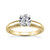 Unique Solitaire Engagement Ring Mount With Milgrain Yellow Gold